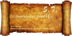 Silberstein Teofil névjegykártya